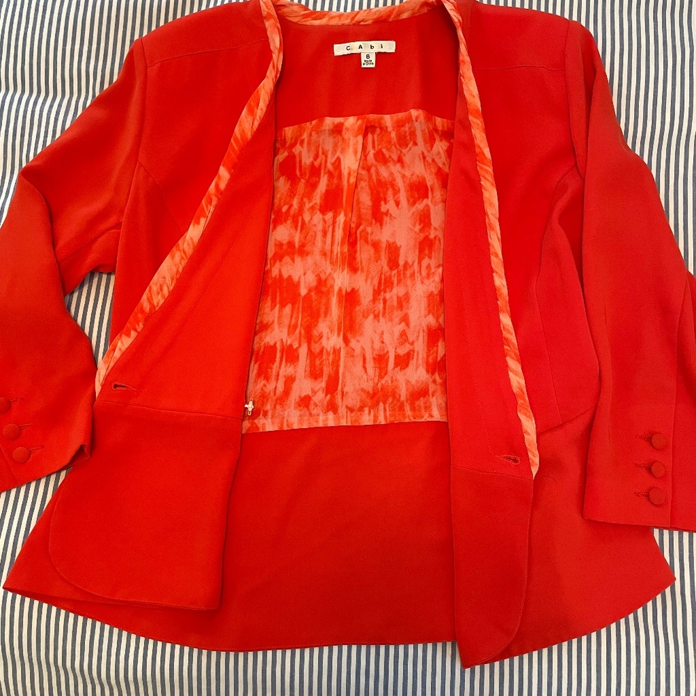 Cabi jacket, orange  with one button on front